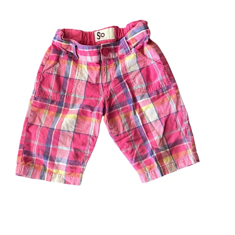 Pink Madras Plaid Shorts, Size 8